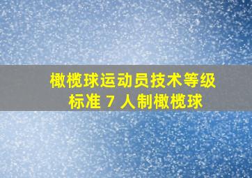 橄榄球运动员技术等级标准 7 人制橄榄球